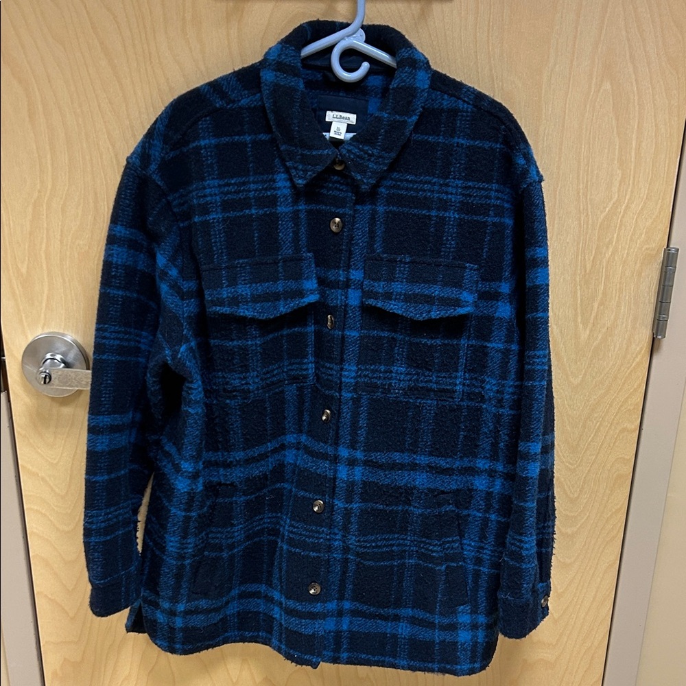 Women’s size XL LL. Bean Blue Checkered shirt  Jacket